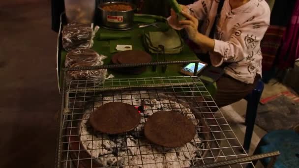 Pancake Biji Wijen Hitam Dan Padi Lengket Atau Png Dan — Stok Video