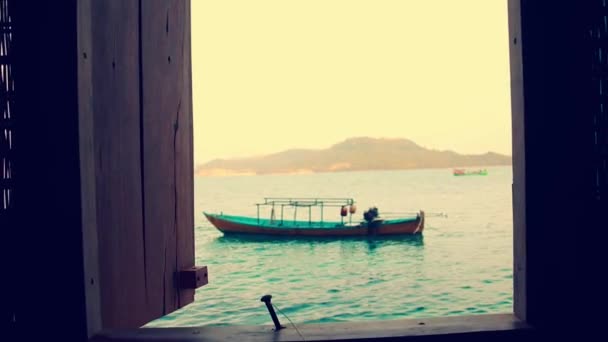 Caminhando Direção Maravilha Com Vista Mar Remota Ilha Koh Sdach — Vídeo de Stock