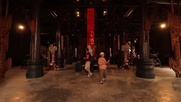 Szerkesztőség Turisztikai Belül Baandam Múzeum Ismert Mint Fekete Ház Chiang — Stock videók