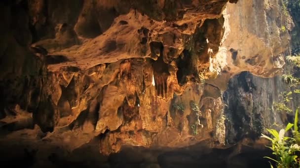 Phnom Kampong Trach Cave Opening Leading Lush Tropical Forest Cambodia — Stock Video