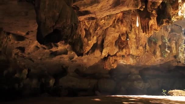 Jeskynní Otvor Tropického Lesa Sklon Kampong Trach Kambodži — Stock video