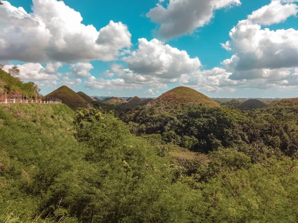Malerischer Blick Auf Die Berühmten Chocolate Hills Bohol Philippinen Sommer — Stockfoto