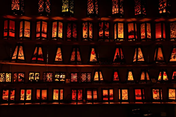 Close Van Verschillende Lichte Decoratie Souvenirs Verkocht Chatuchak Market Bangkok — Stockfoto