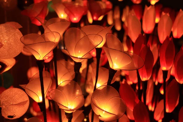 Sluiten Van Lichte Decoraties Tijdens Awk Phansa Day Het Festival — Stockfoto