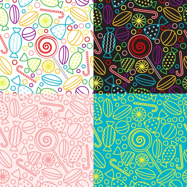 Şeker ile Dikişsiz desen vektör seti