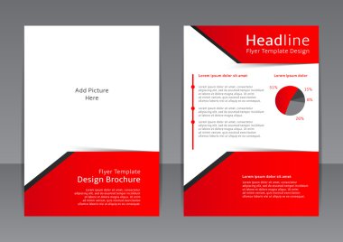 Kırmızı ve beyaz el ilanı, kapağı, broşür, poster, rapor vektör tasarımı