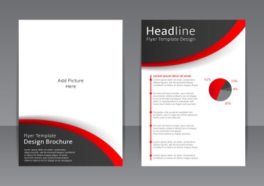 Siyah ve beyaz el ilanı, kapağı, broşür, poster, rapor katiyen kırmızı öğeleri vektör tasarımı