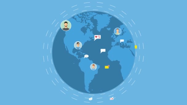 Animation concept de réseau social . — Video