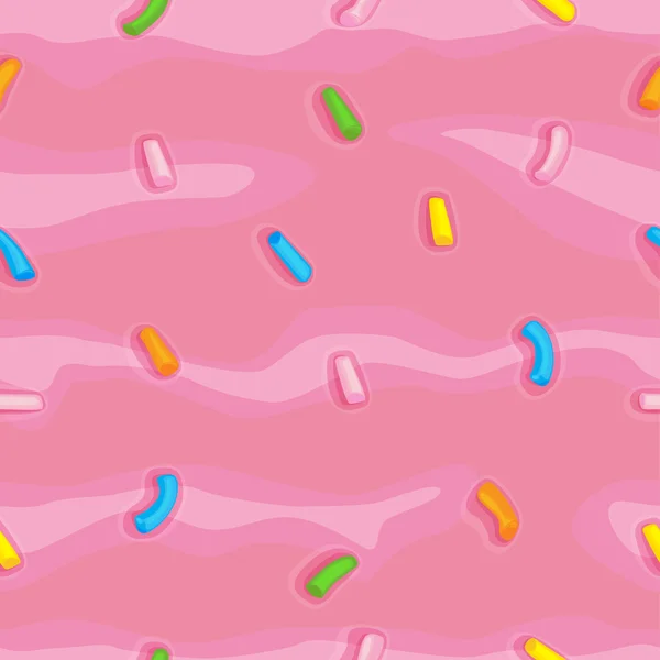 Nahtloser Hintergrund mit rosa Donut-Glasur — Stockvektor
