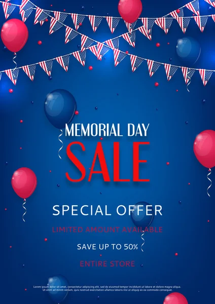 Design of the flyer of Memorial Day sale