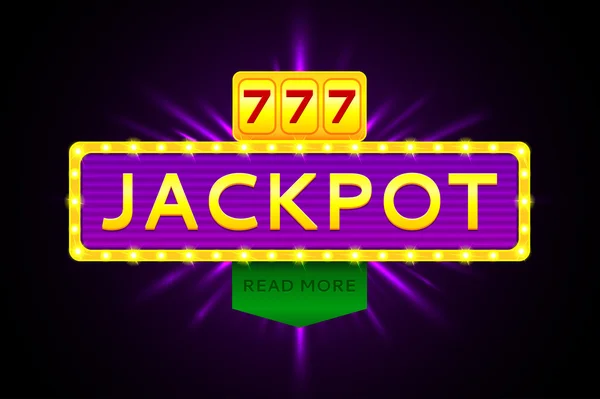 Banner retro de jackpot con lámparas brillantes . — Archivo Imágenes Vectoriales