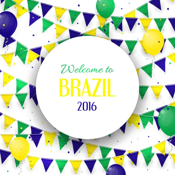 Abstrakt banner med inskriptionen Välkommen till Brasilien — Stock vektor