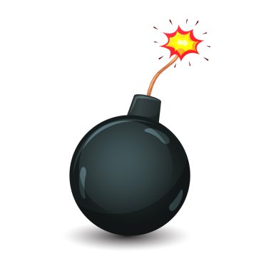 Beyaz bir arka plan üzerinde izole vektör bomba