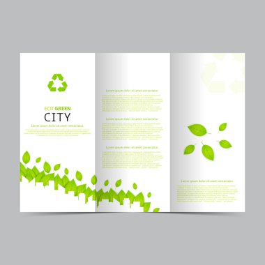 Metin için yer ile yeşil ve beyaz broşür tasarım