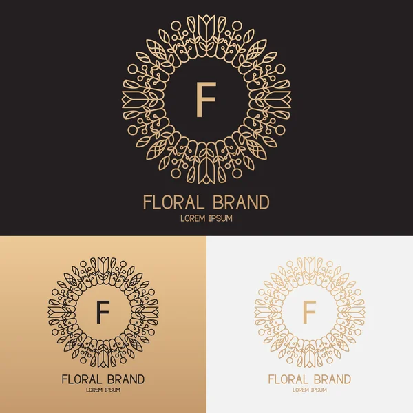 Vector template of logo in trendy linear style — 图库矢量图片