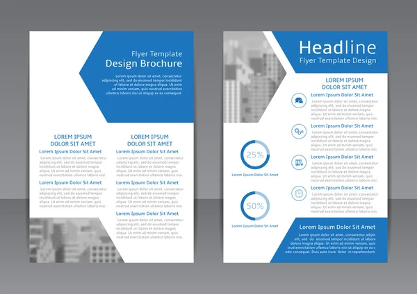 Conception vectorielle du flyer, de la couverture, de l'affiche et du rapport bleu et blanc — Image vectorielle