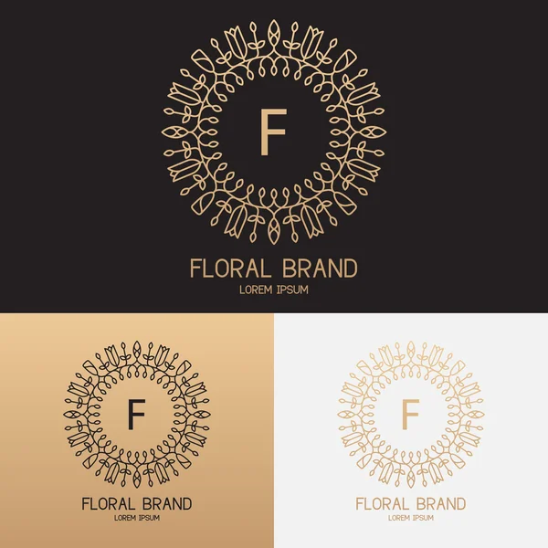 Plantilla vectorial de logotipo en estilo lineal de moda — Vector de stock