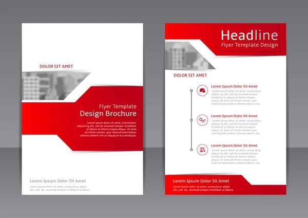 Conception vectorielle du flyer rouge et blanc, couverture et rapport avec place pour le texte . — Image vectorielle