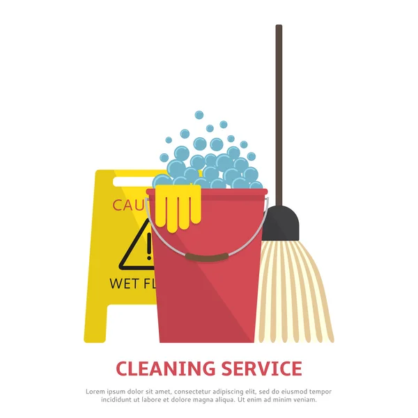 Cleaning service banner  in flat style — Stock Vector