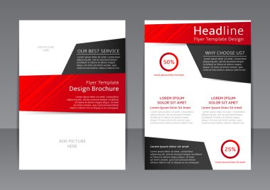 Kırmızı ve siyah el ilanı, kapak ve rapor metin için yer ile vektör tasarımı