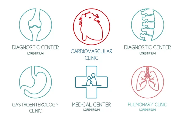 Set of logos on a medical theme — Stock Vector