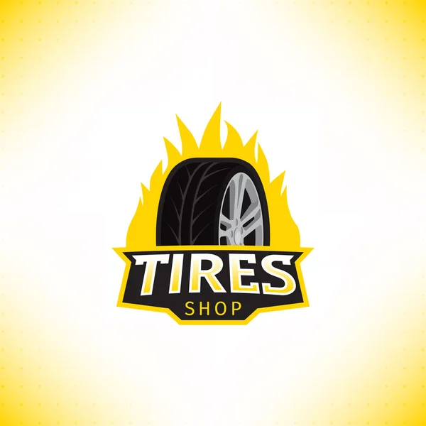 Modèle vectoriel de logo de magasin de pneus — Image vectorielle