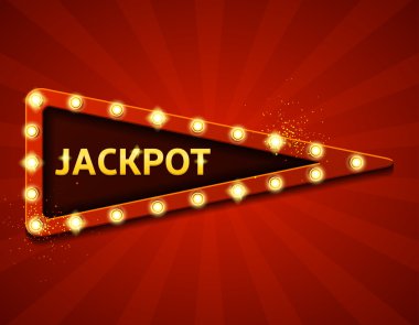 Jackpot retro afiş parlayan lambaları