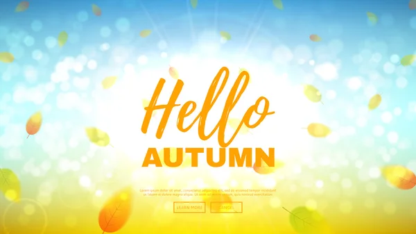 Hello autumn web banner — Stock Vector