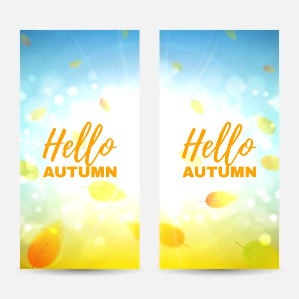 Set of vertical autumn banners — Stock Vector