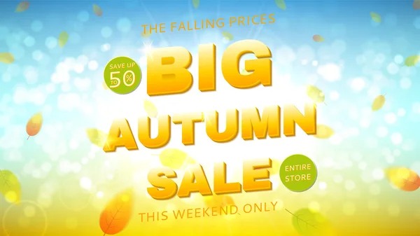 Big autumn sale web banner — Stock Vector