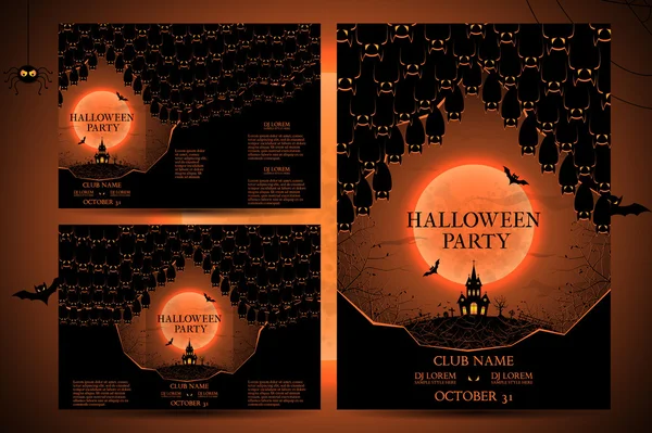 Aantal uitnodigingen voor halloween — Stockvector