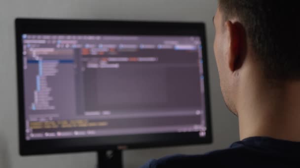 Hacker Hacking Program Application Data Base Concept Hacker Attack Programmer — Stock Video