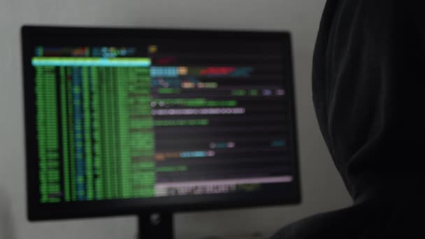 Хакер Зламує Програму Додаток Або Базу Даних Концепція Хакерської Атаки — стокове відео