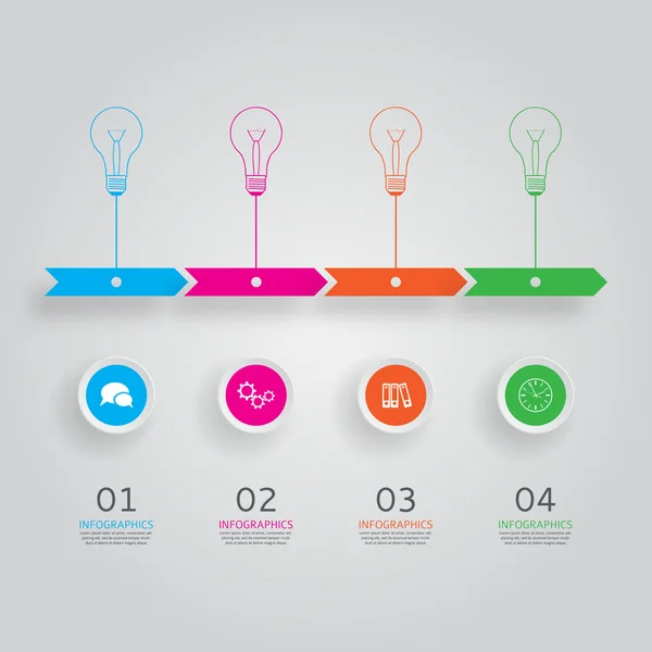 Concepto de infografía moderna con cuatro opciones — Vector de stock
