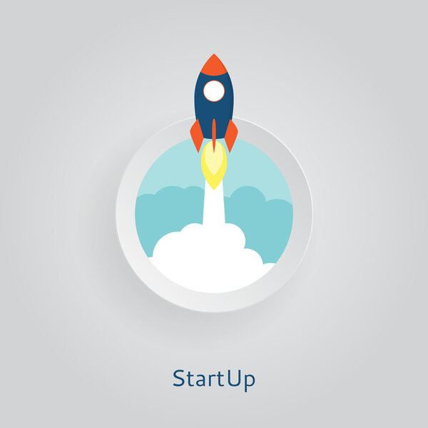 Flat rocket icon