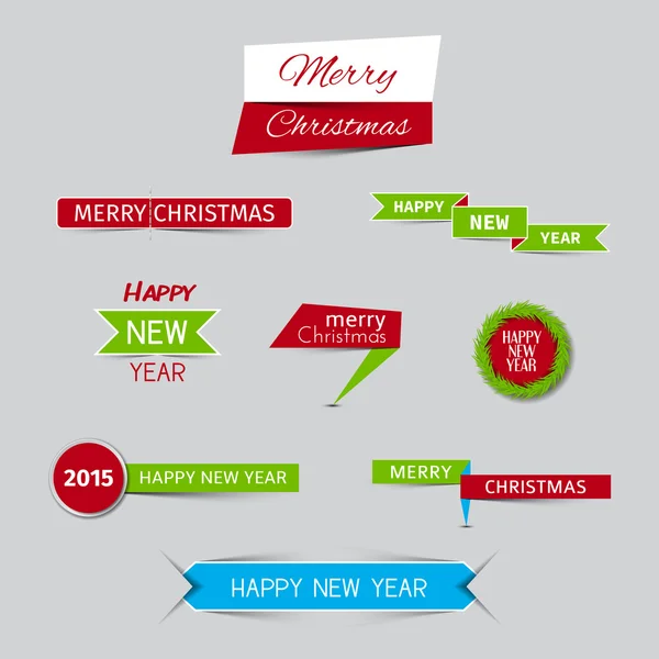 Collection de bannières de Noël et bannières Nouvel An — Image vectorielle