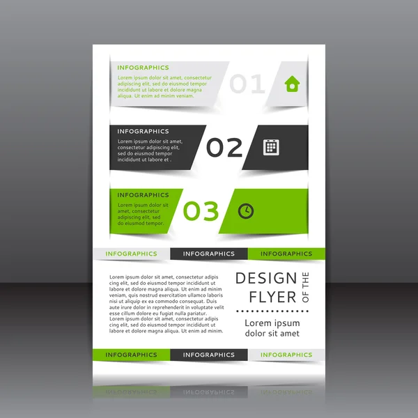 Vector ontwerp van de flyer met infographics — Stockvector