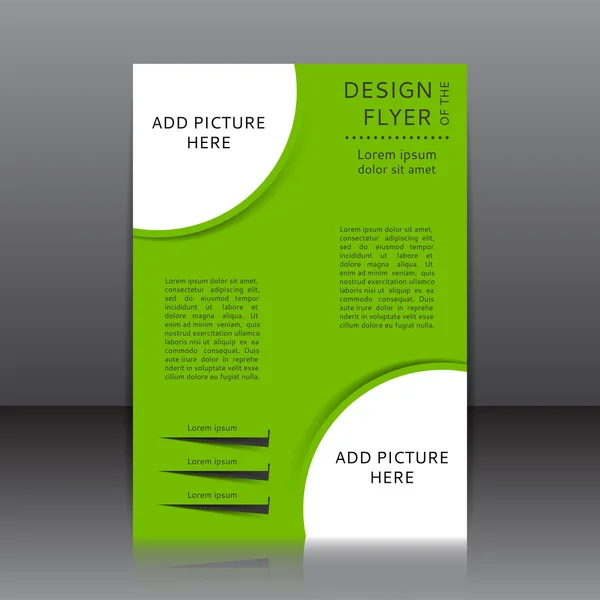 Πράσινο διάνυσμα σχεδιασμό του το flyer με θέση για εικόνα — Διανυσματικό Αρχείο