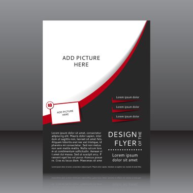 Vektör tasarımı kırmızı öğeler ve görüntüler için yerleri ile siyah afiş