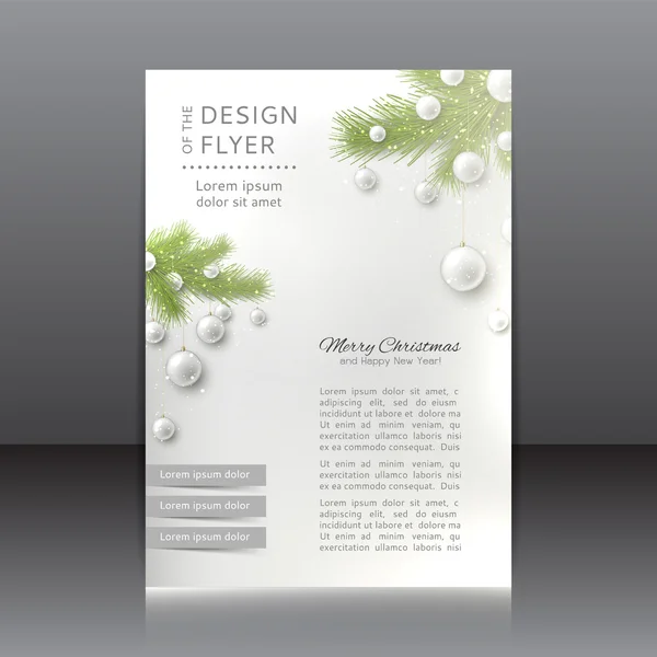 Noel ağacı ve Noel oyuncaklar ile Noel el ilanı