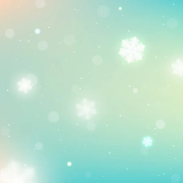 Hiver Noël fond flou avec flocons de neige — Image vectorielle