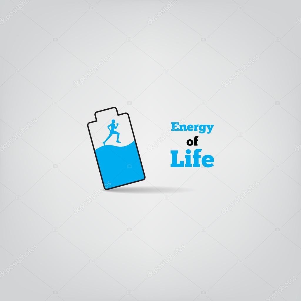 Vector logo of popular lifestyle with slogan. Energy of Life.