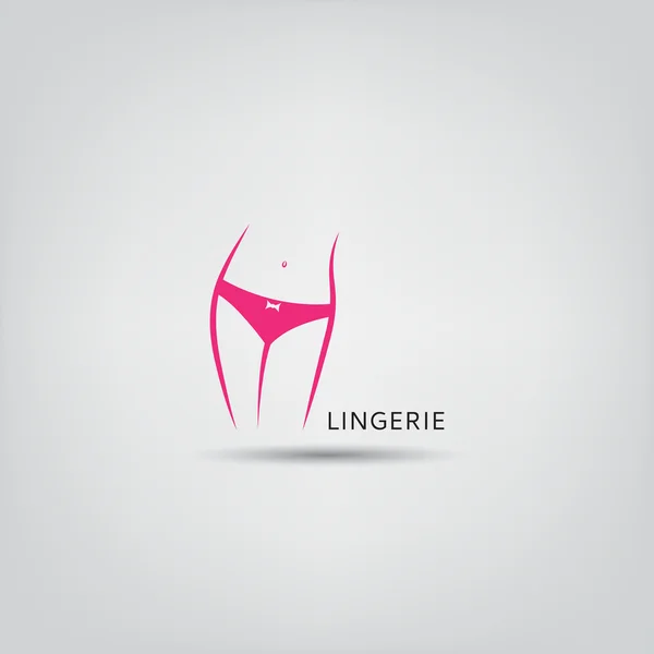 Concept of the logo of woman body in lingerie — Stock Vector