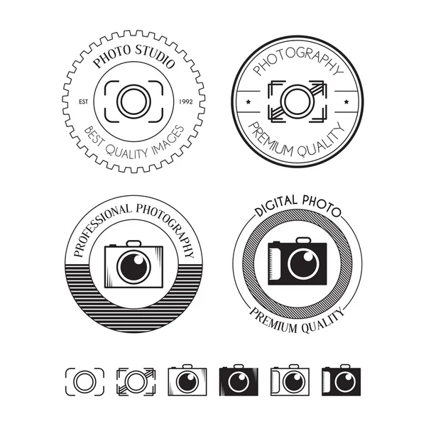 Σύνολο φωτογραφία λογότυπα, ετικέτες, εμβλήματα και στοιχεία σχεδίασης — Διανυσματικό Αρχείο