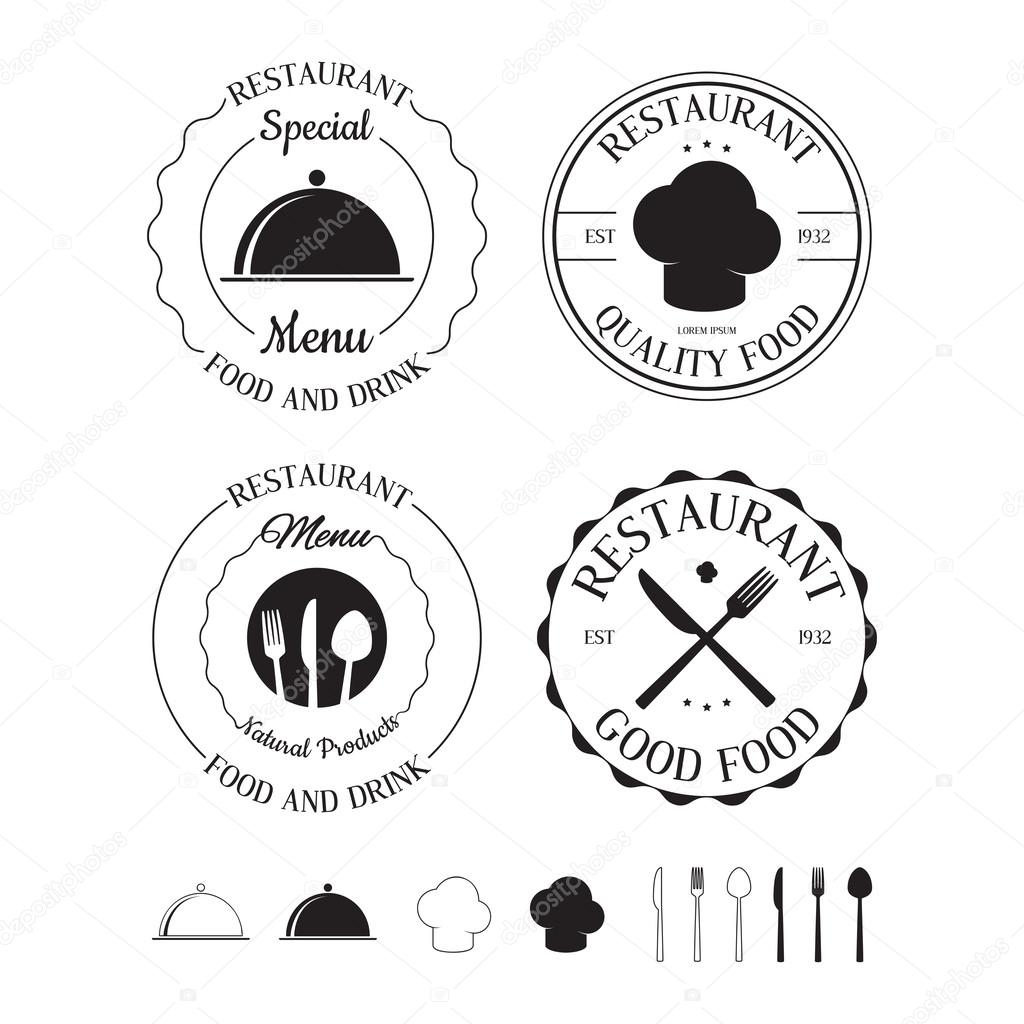 Set of restaurant logos, labels, badges and design elements