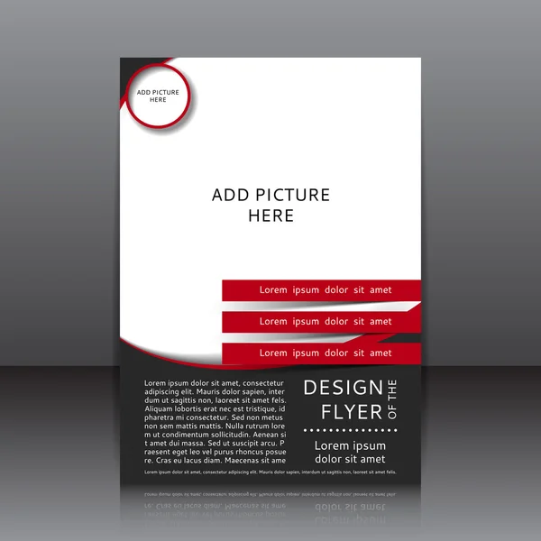 El ilanı beyaz siyah ve kırmızı öğeler ve resimler için yer vektör tasarımı