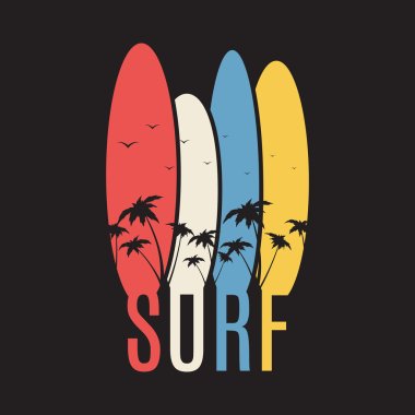 Surf illustration typography