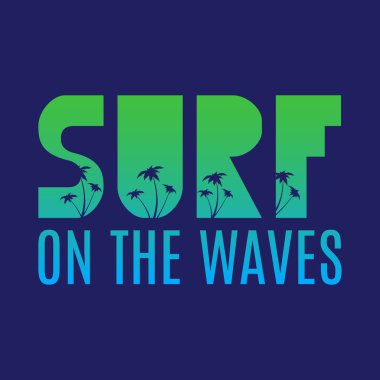 Sörf illüstrasyon tipografi