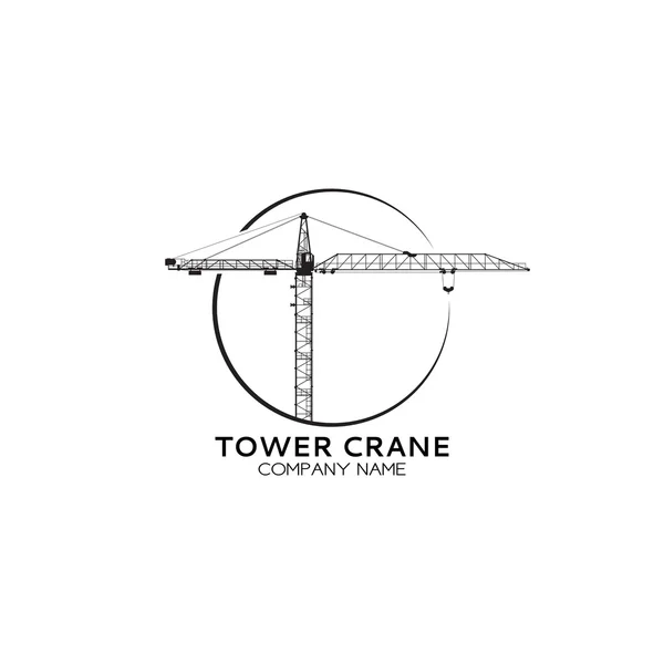 Empresa de torre guindaste logotipo — Vetor de Stock