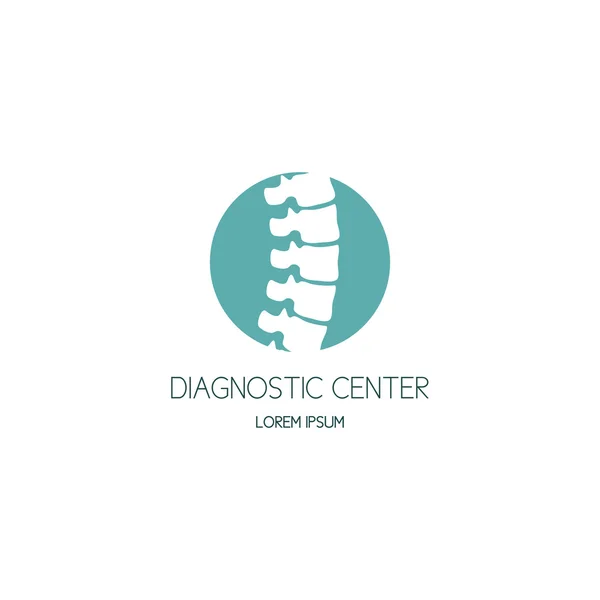 Logo del centro de diagnóstico de columna vertebral — Vector de stock